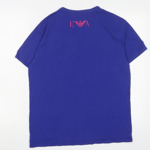 Emporio Armani Men's Blue XL Logo T-Shirt