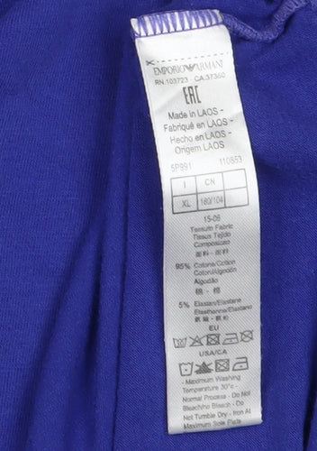 Emporio Armani Men's Blue XL Logo T-Shirt