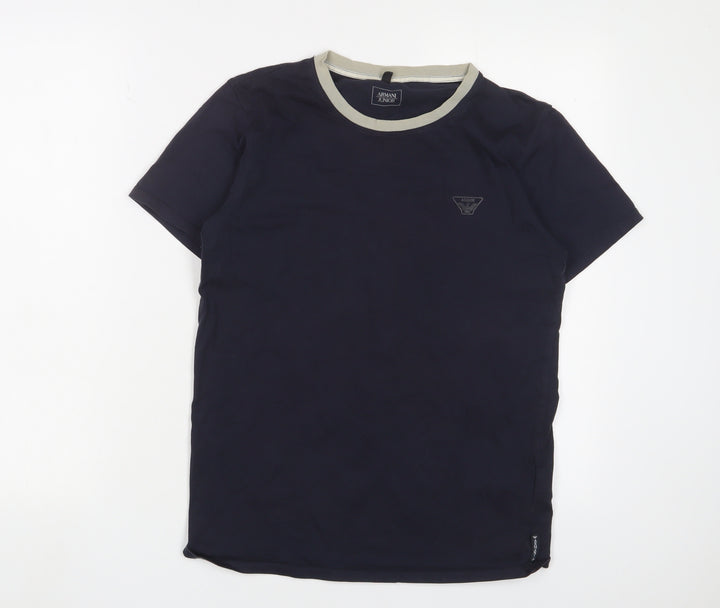 Armani Junior Boys Black T-Shirt Size 16 Years
