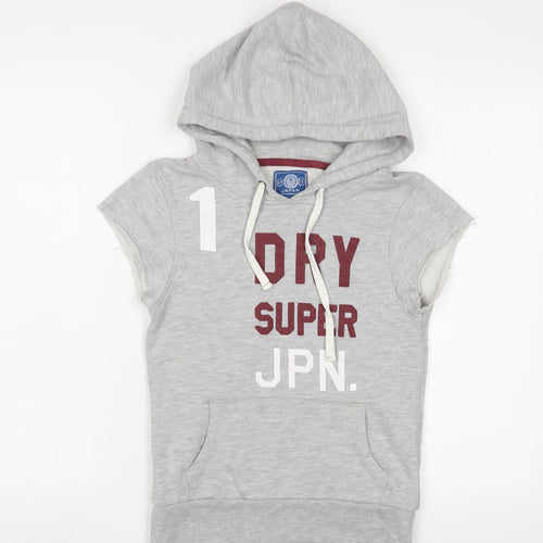 Superdry Women's Grey Sleeveless Hoodie Size S