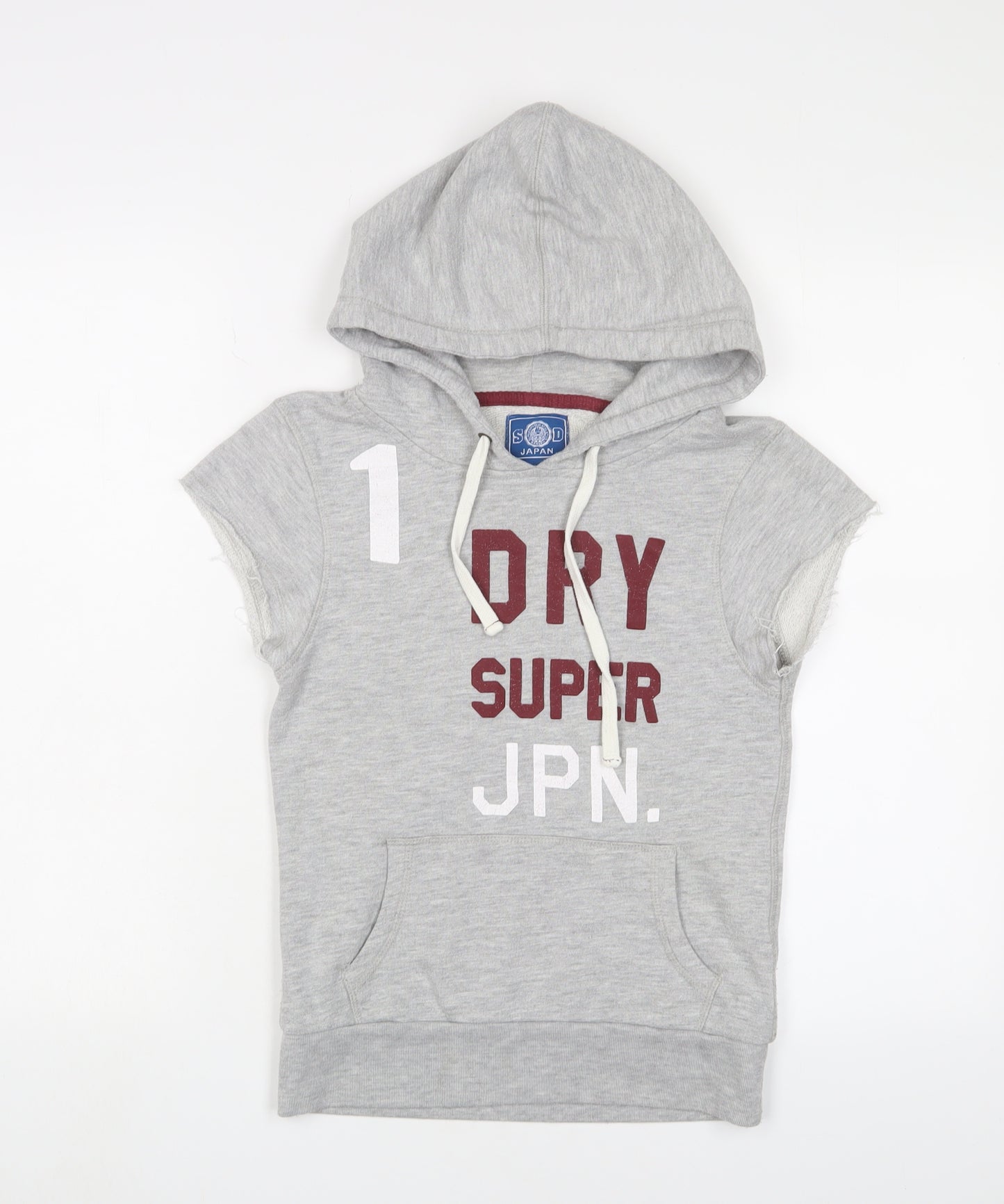 Superdry Women's Grey Sleeveless Hoodie Size S