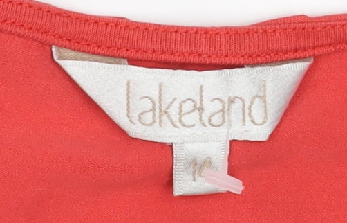 Lakeland Women's Red Wrap Top Size M 3/4 Sleeve V-Neck