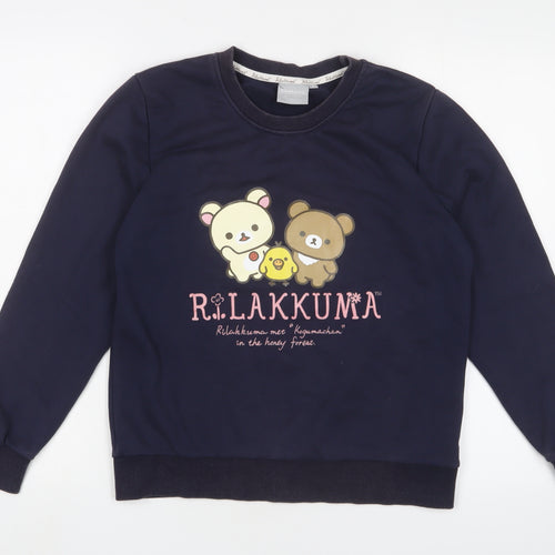 Rilakkuma Women's Black M Pullover Sweatshirt