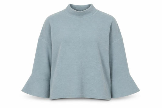 Front view of French Connection Women's Blue Relaxed Fit Jersey Top