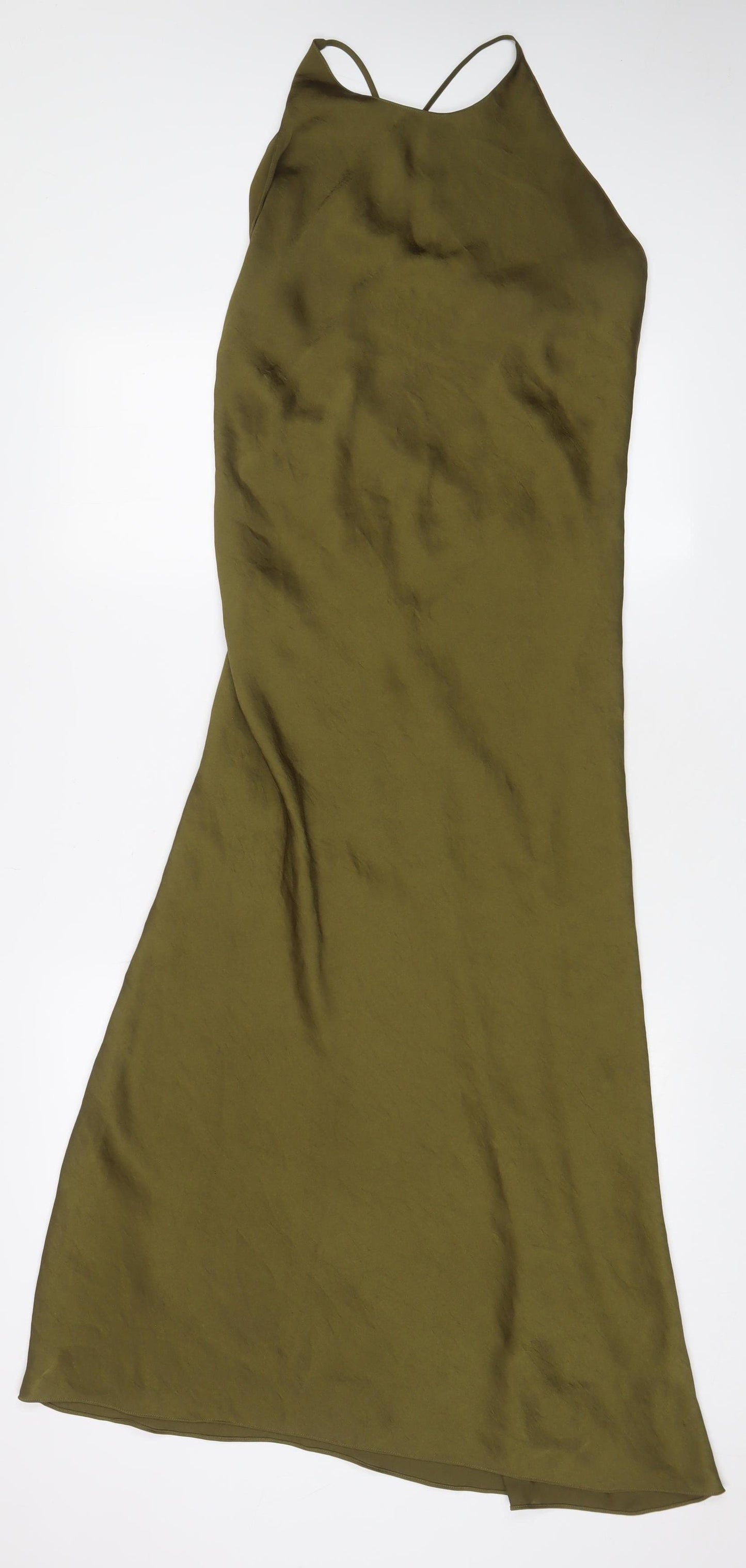 AllSaints Women's Green Midi Slip Dress M