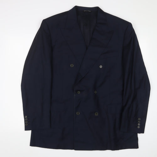 Canali Men's Blue Double-Breasted Blazer 54