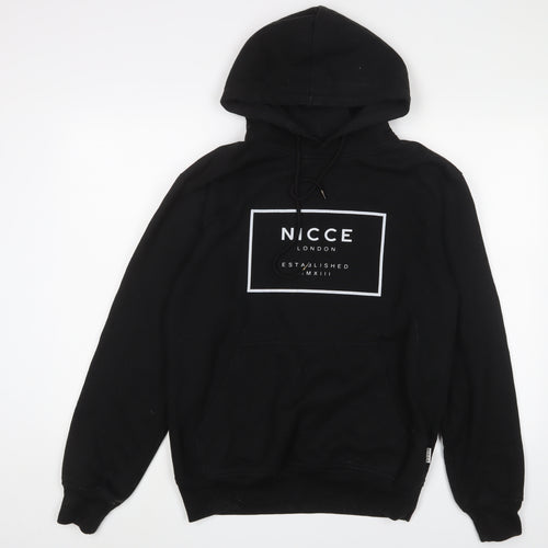 Nicce Men's Black Hoodie M Size Pullover with Logo