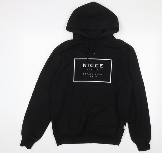 Nicce Men's Black Hoodie M Size Pullover with Logo