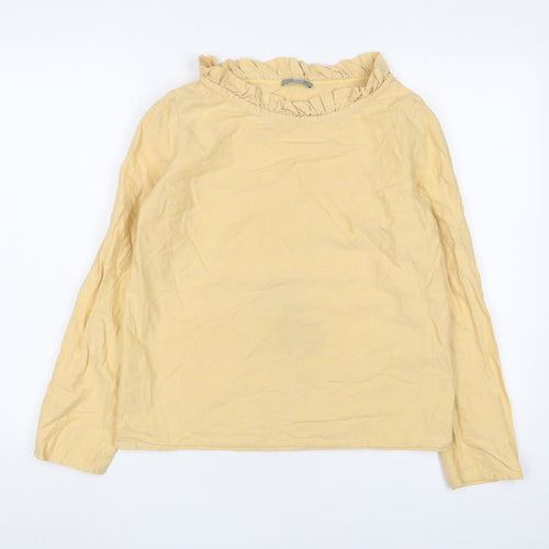 COS Women's Beige Blouse Size 8, High Neck Cotton