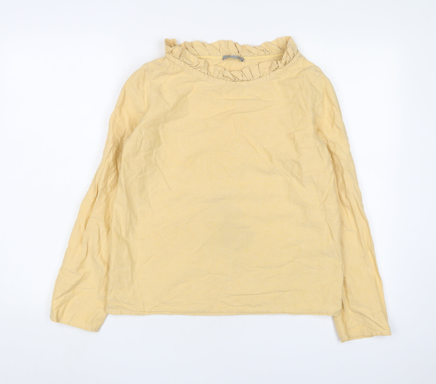 COS Women's Beige Blouse Size 8, High Neck Cotton