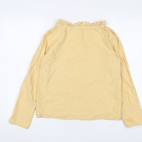 COS Women's Beige Blouse Size 8, High Neck Cotton