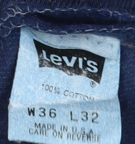 Levi's Men's Vintage Blue Straight Jeans, Size 36, Dark Wash