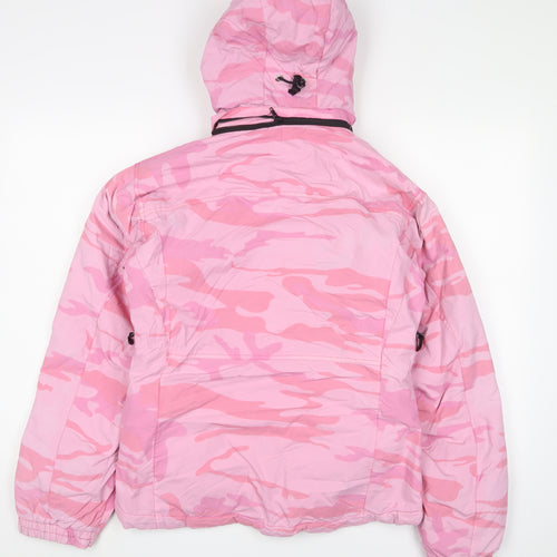 Surfanic Women's Pink Ski Jacket M Camouflage Nylon Hooded