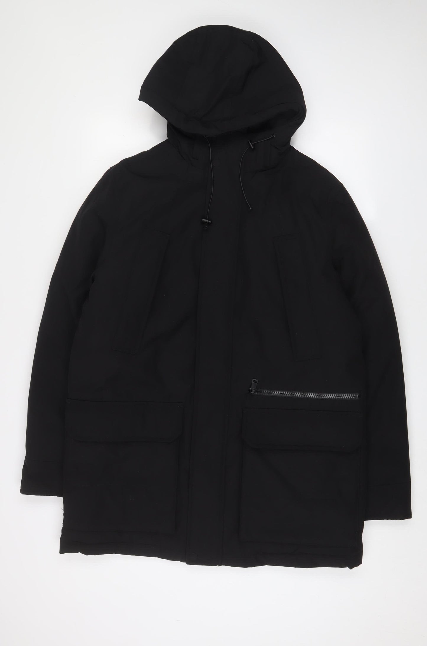 Marks and Spencer Men's Black Hooded Parka Jacket S