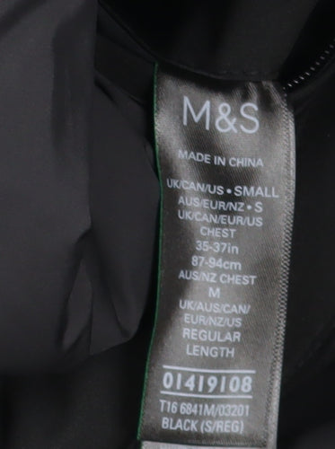 Marks and Spencer Men's Black Hooded Parka Jacket S