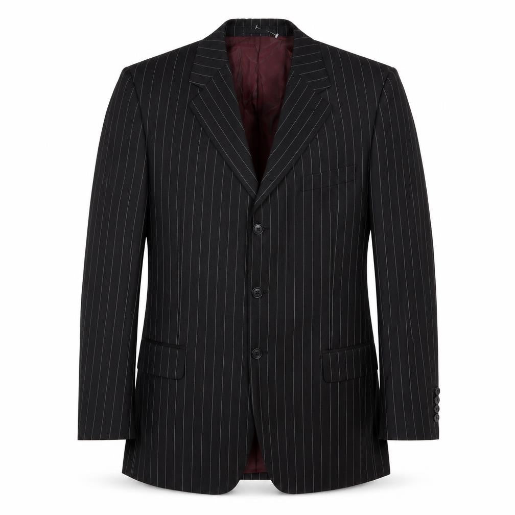 Front view of Dehavilland Men's Black Stripe Blazer, size 42R, Wool