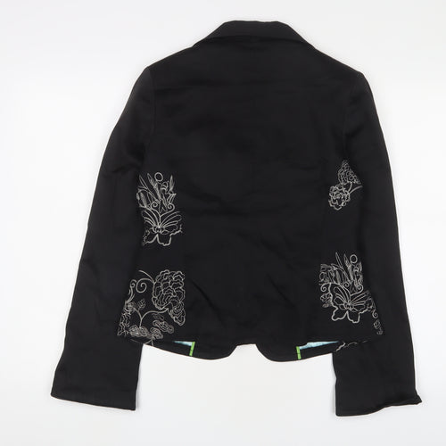 St-Martins Black Embroidered Blazer, Women's M, Casual Wear