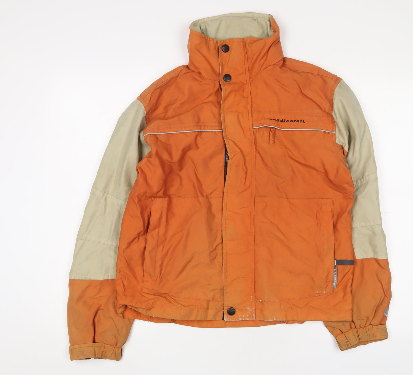 Saddlecraft Men's Orange Rain Coat S - Reflective & Versatile