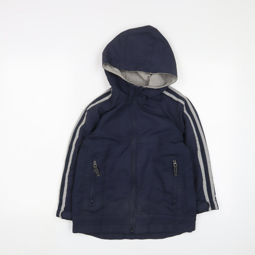 Gap Kids Boys' Blue Jacket S Hooded Winter Zipped Pockets