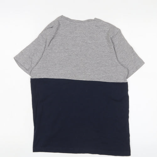 Jack & Jones Boys Grey Black Colourblock T-Shirt, Size 14 Years