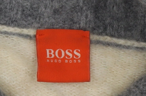 Hugo Boss Men's Beige Wool Henley Jumper - Size M