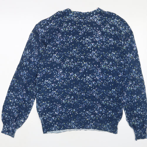 Monsoon Women's Blue Floral Pullover Jumper L