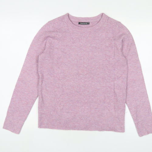 Bonmarché Women Pink Jumper Size 10 Crew Neck Pullover