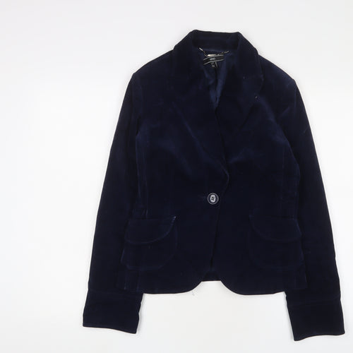 MNG Women's Blue Blazer Size 10 Velvet Classic