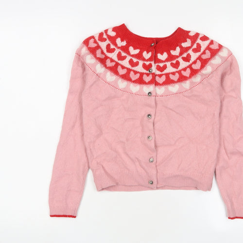 Mini Boden Girls Pink Cardigan, 11-12Y, Lightweight, Button