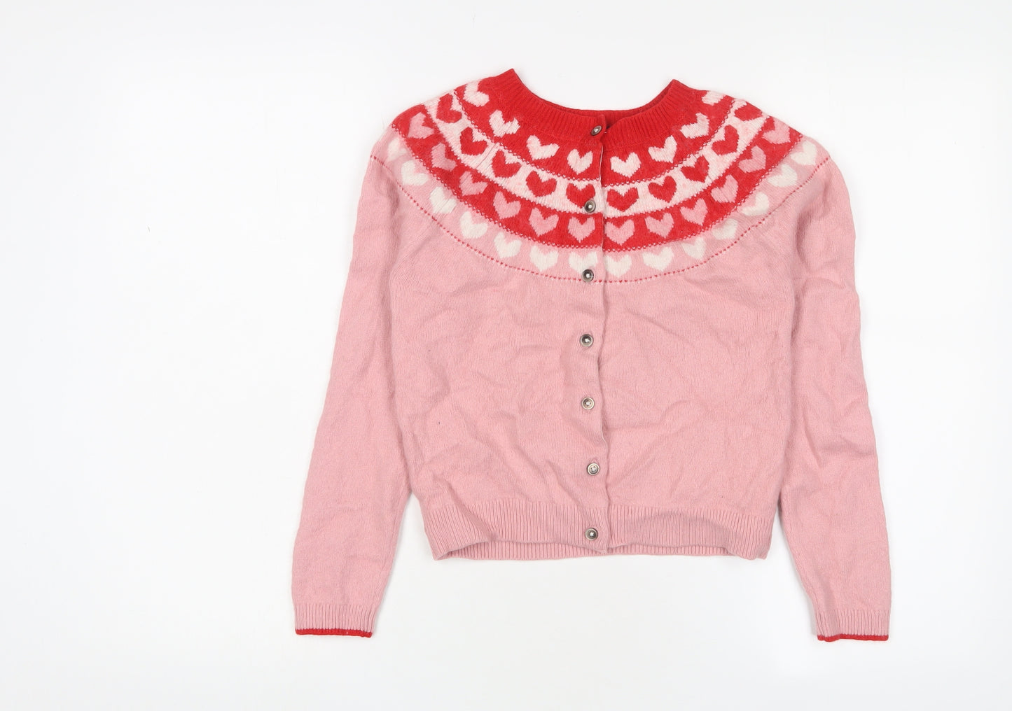 Mini Boden Girls Pink Cardigan, 11-12Y, Lightweight, Button