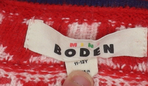 Mini Boden Girls Pink Cardigan, 11-12Y, Lightweight, Button