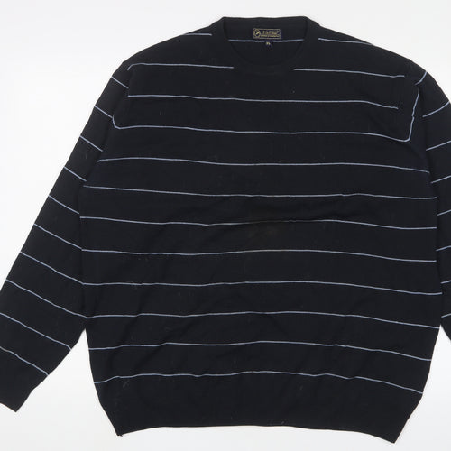 P.G. Field Men's Black Striped Pullover Jumper XL