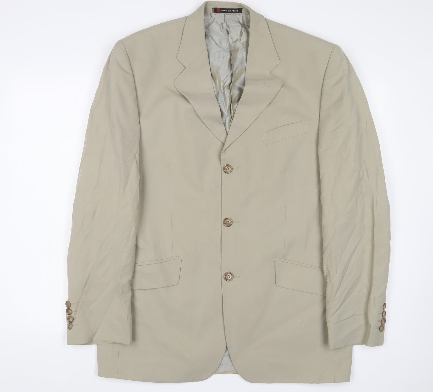 Ciro Citterio Men's Beige Long Blazer 38L