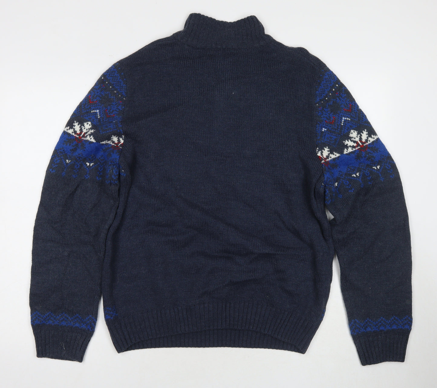 Atlas for Men Blue Fair Isle Pullover, Men's L