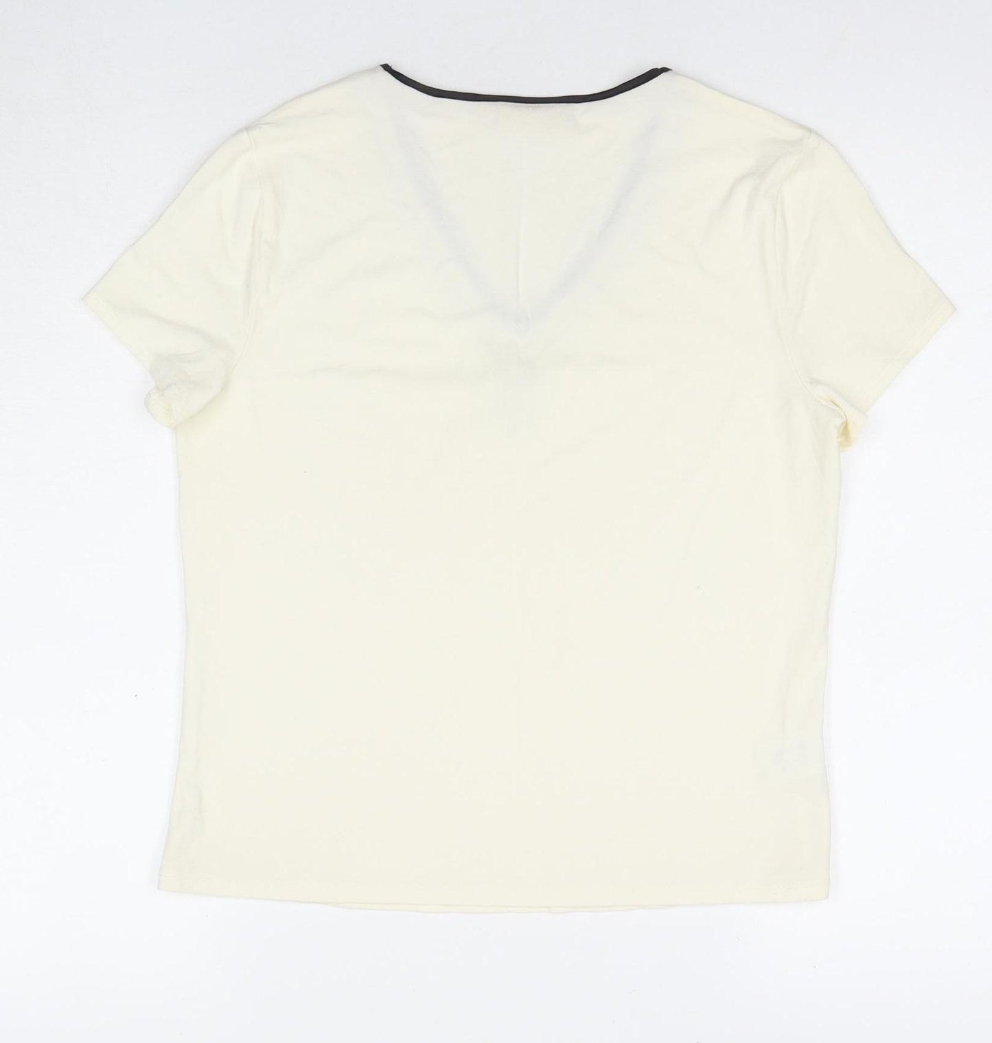 CC Women's Ivory V-Neck T-Shirt M