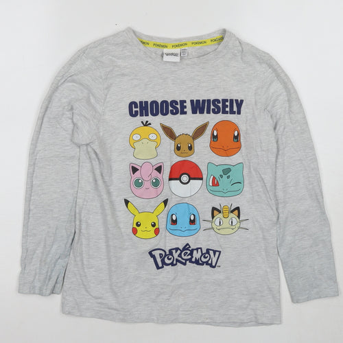 Pokemon Boys Grey Long Sleeve Pyjama Top 9-10 Years