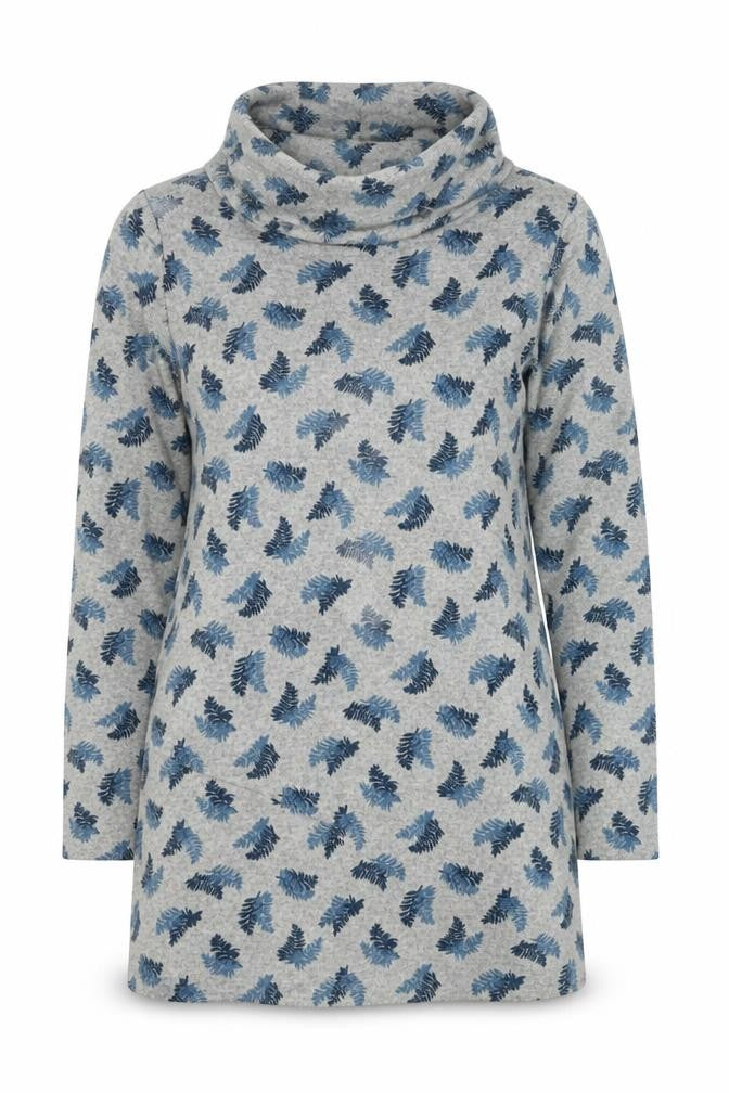 Front view of Lakeland Women's Tunic Jumper, Multicoloured, M, Cowl Neck
