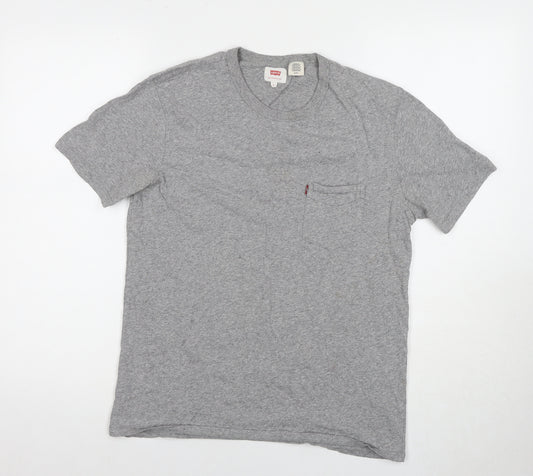 Levi's Grey Men's Crew Neck T-Shirt, Size S, Short Sleeve