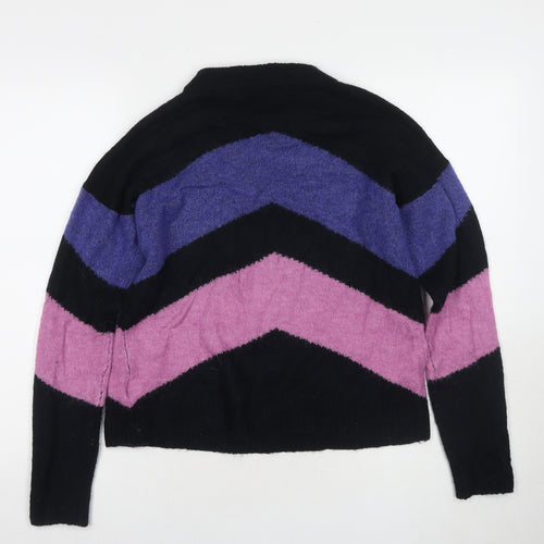 Vero Moda Women's Black Pink S Geometric Knit Jumper