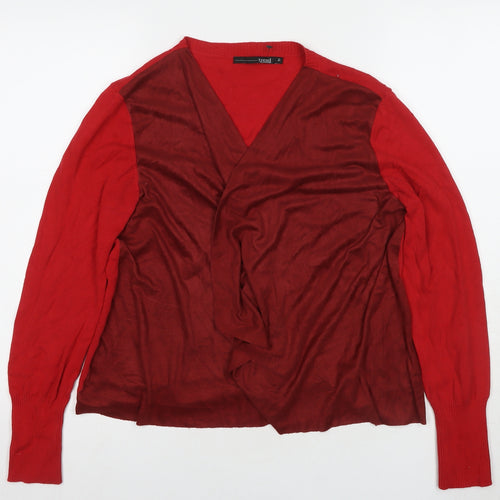 Trend Red Wrap Jumper for Women in One Size