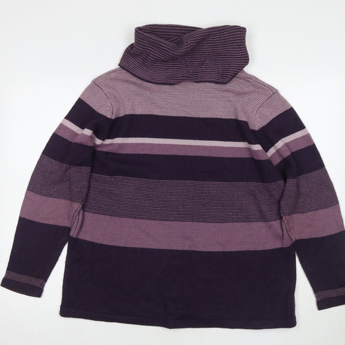 Isle Women's Multicoloured XL Striped Cowl Neck Pullover