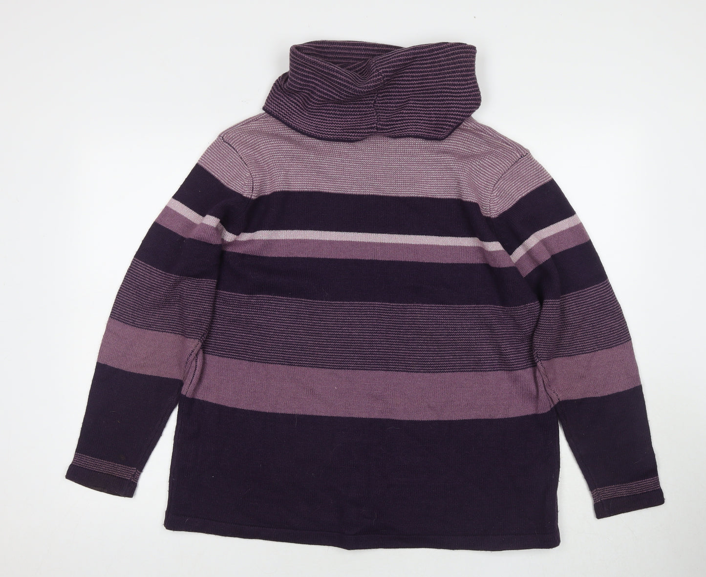 Isle Women's Multicoloured XL Striped Cowl Neck Pullover