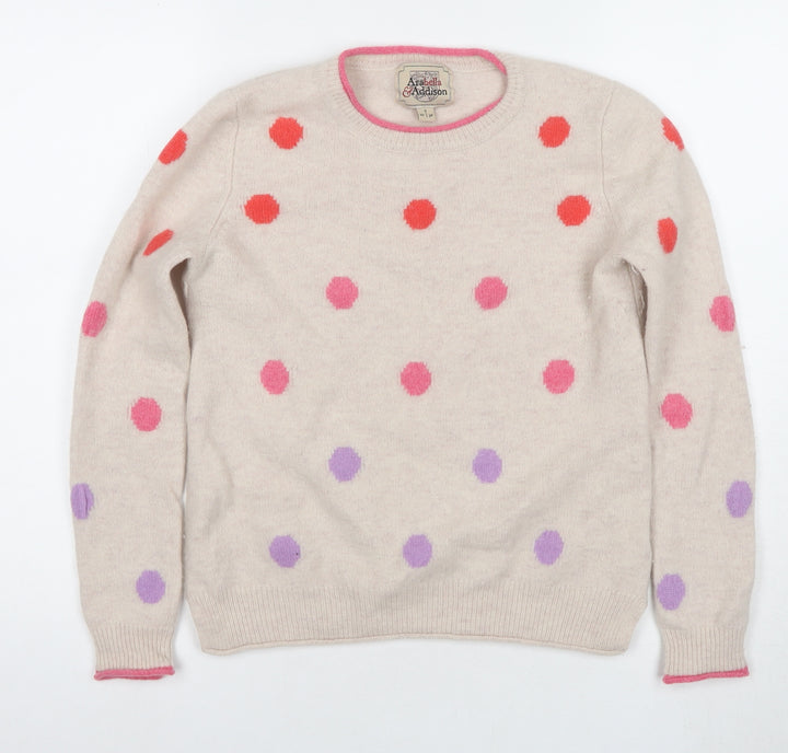 Arabella & Addison Women's Beige Polka Dot Jumper S