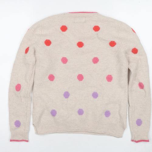 Arabella & Addison Women's Beige Polka Dot Jumper S