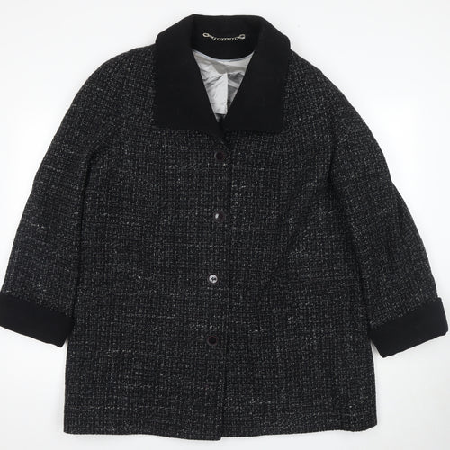 Berkertex Women's Black Wool Blend Coat Size 18