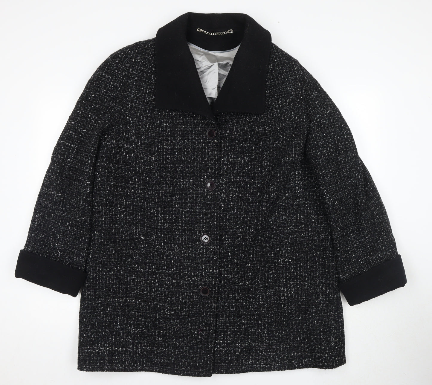 Berkertex Women's Black Wool Blend Coat Size 18