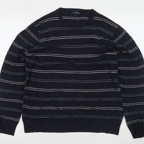 Marks and Spencer Men's Black Striped Pullover Jumper M