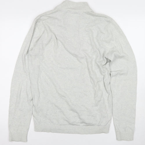 Hollister Men's Grey Full Zip Jumper, Size M, 1/2 Zip