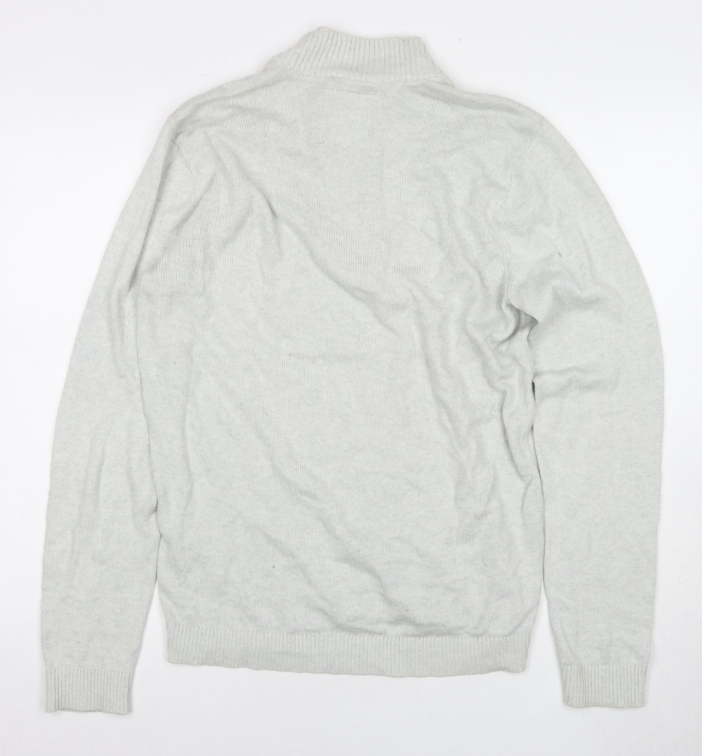 Hollister Men's Grey Full Zip Jumper, Size M, 1/2 Zip