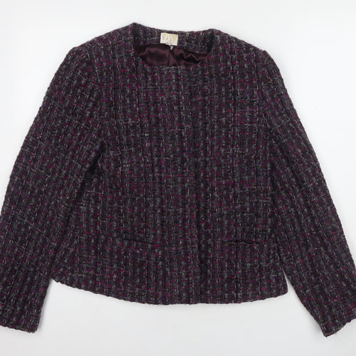 East Women's Purple Tweed Jacket Size 12